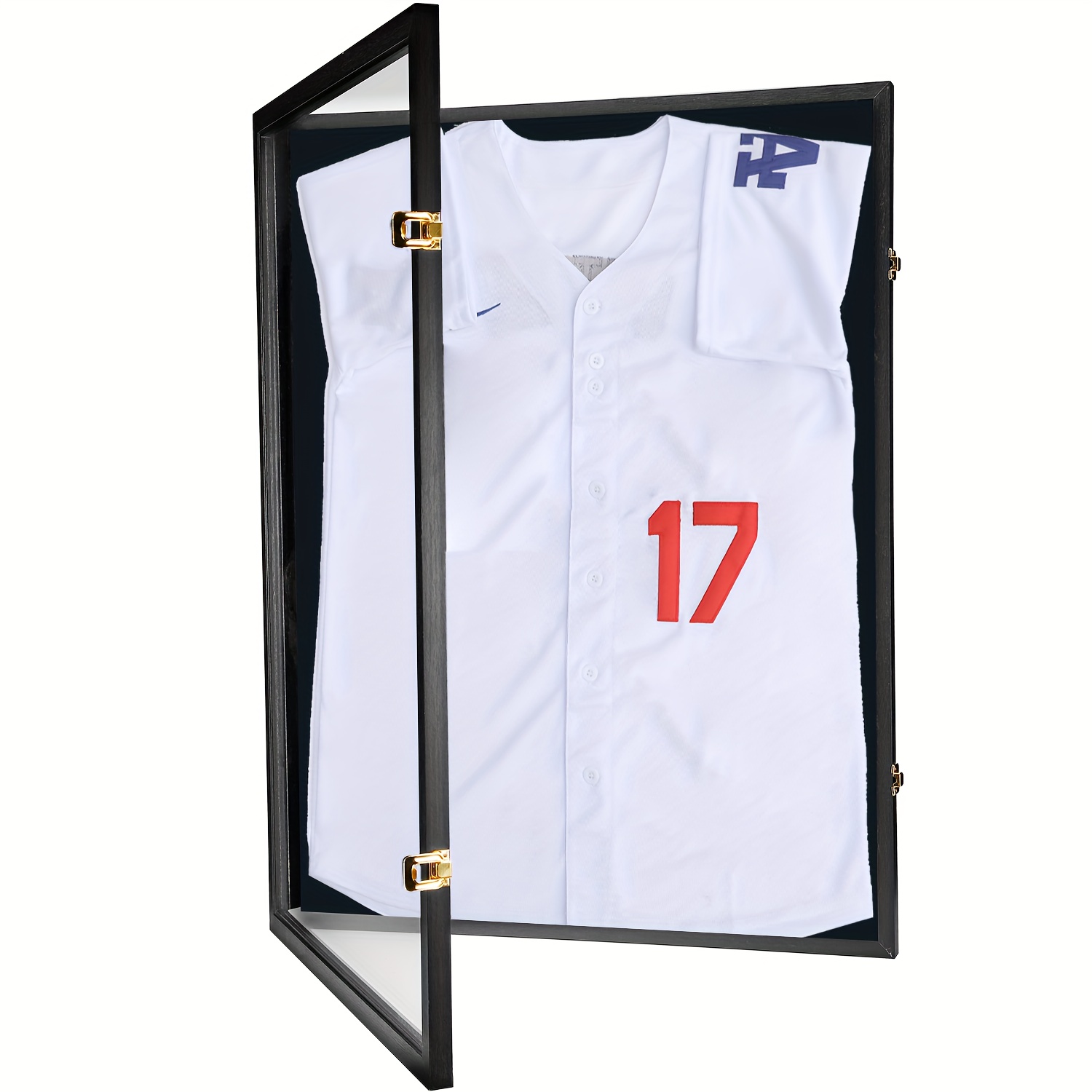 

Jersey Display Frame Case Lockable, Large Shadow Box With 98% Uv Protection Acrylic And Hanger For Baseball Basketball Football Soccer And Uniform, Black