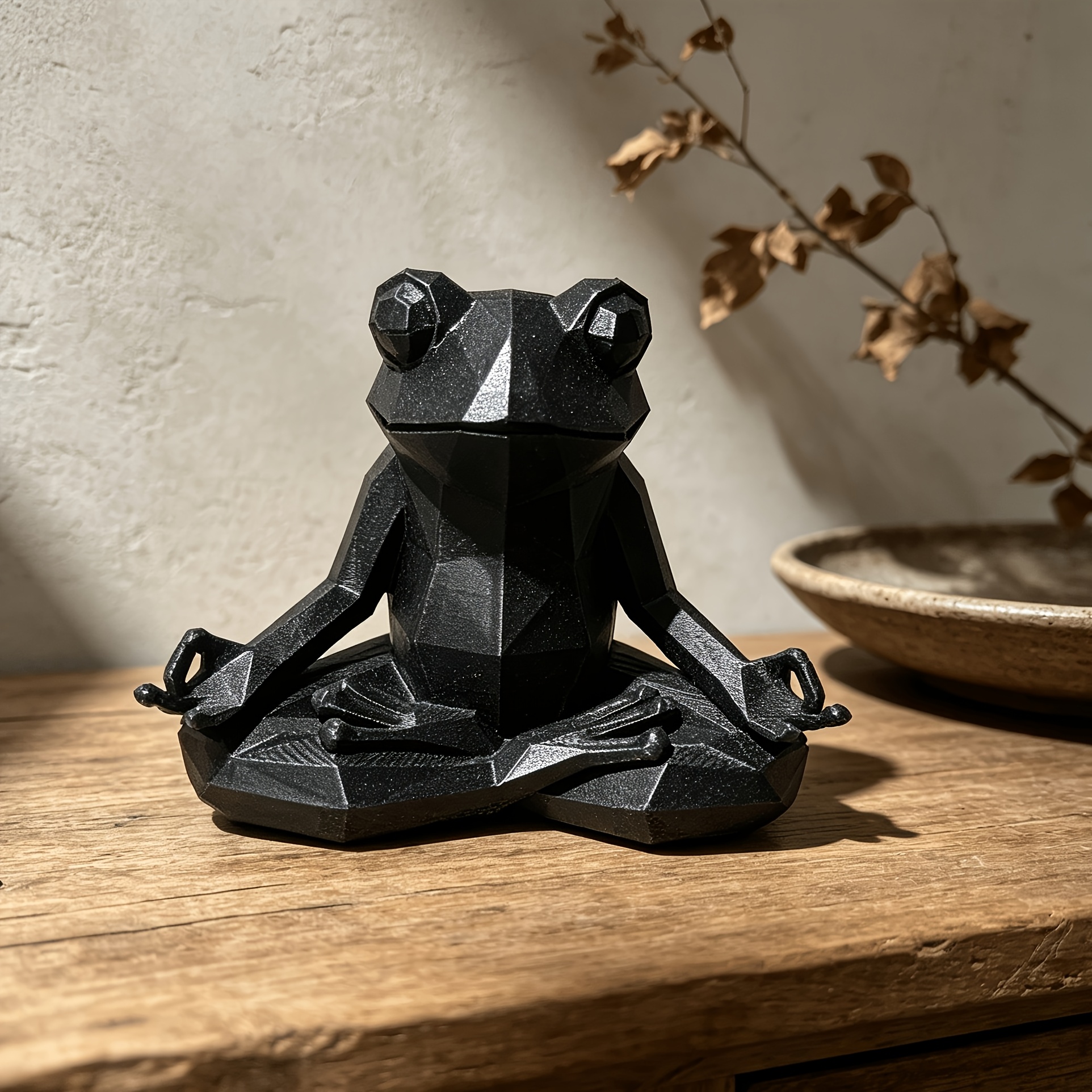 TEMU Small Decorative Figurine Of A Frog In A Yoga Pose, Enhancing , On A Tabletop, Desk, Or Bookshelf. A Creative Gift Idea For Any For Halloween