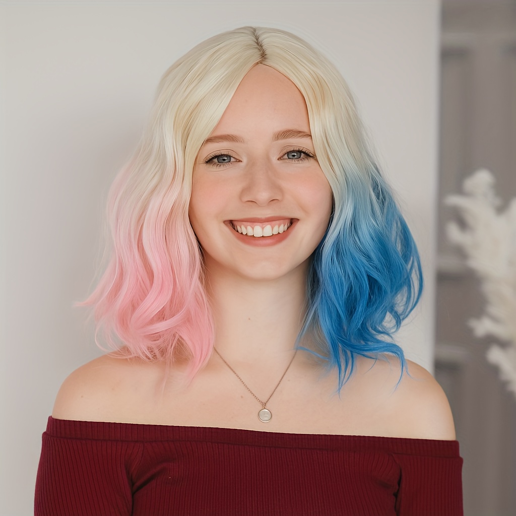 TEMU Parrucche da 14 pollici per donna con , corte e per feste e cosplay