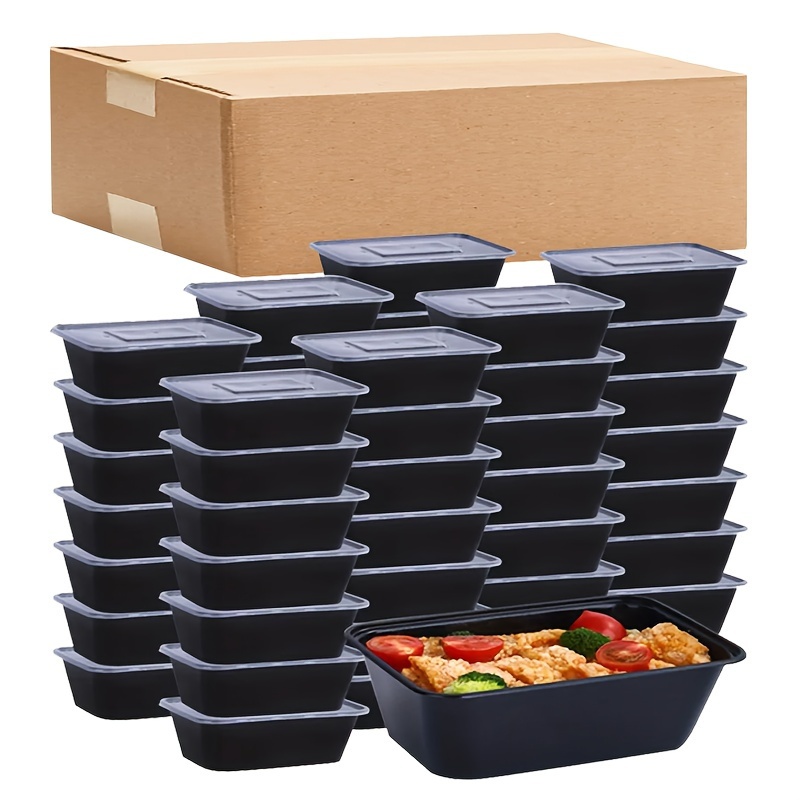  48 juegos de recipientes de plástico para almacenamiento de  alimentos con tapas herméticas - 8 onzas. : Hogar y Cocina