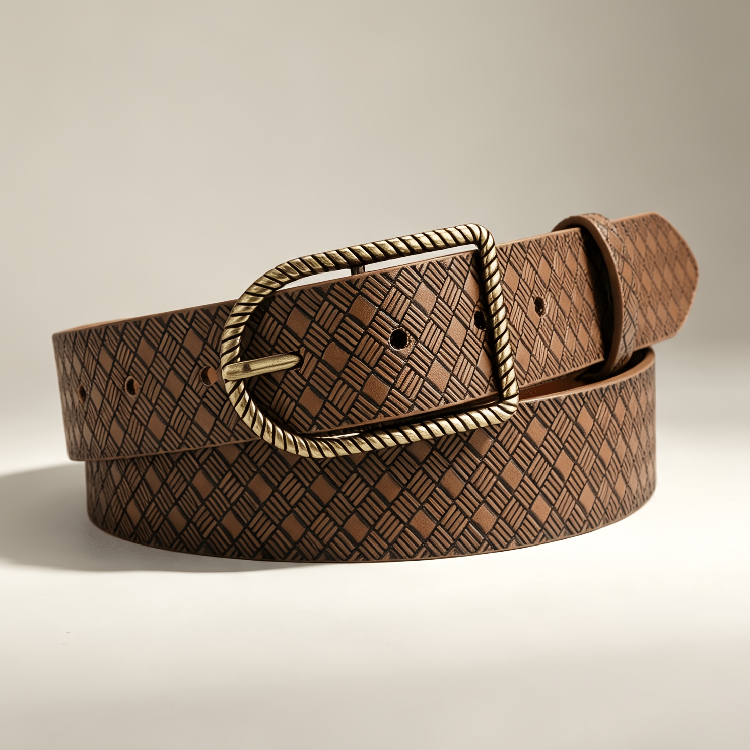 Fashionable Vintage Basic Versatile Embossed Patterned Women's Belt