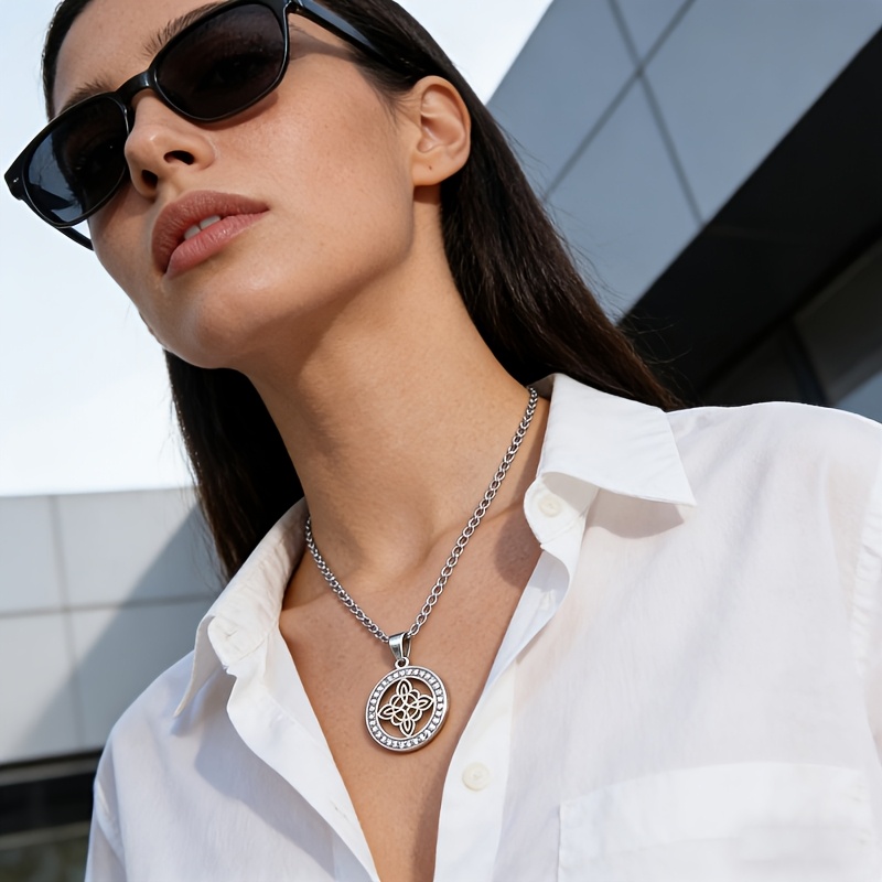 Women's Elegant Hollow Celtic Knot Pendant Necklace