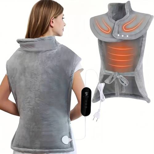 electric heating pad for neck shoulders back waist wearable heating pad vest flat rectangular heating pad or heated waist belt styles 9 heat settings 4 timer options auto shut off plug powered winter warm gift for mom dad seniors friend