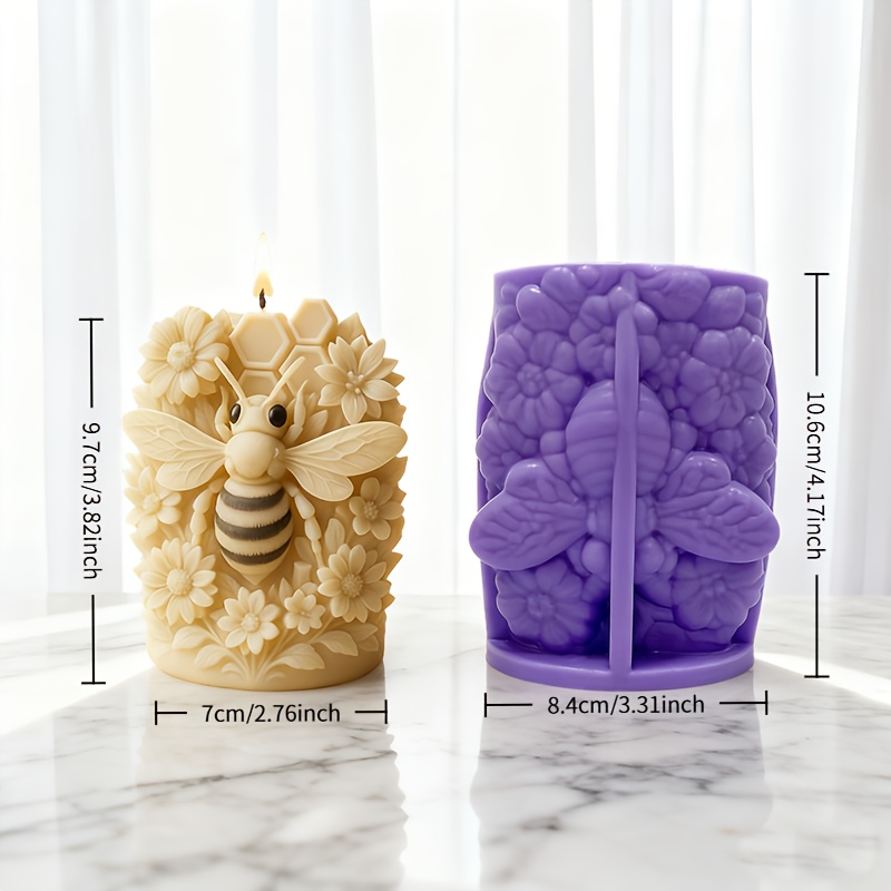 E-shop Harzgussformen, Bienenblumen 3D Silikonformen, Klare Schichten und reiche Details, Weiches Material, leicht zu entformen, wiederverwendbar,