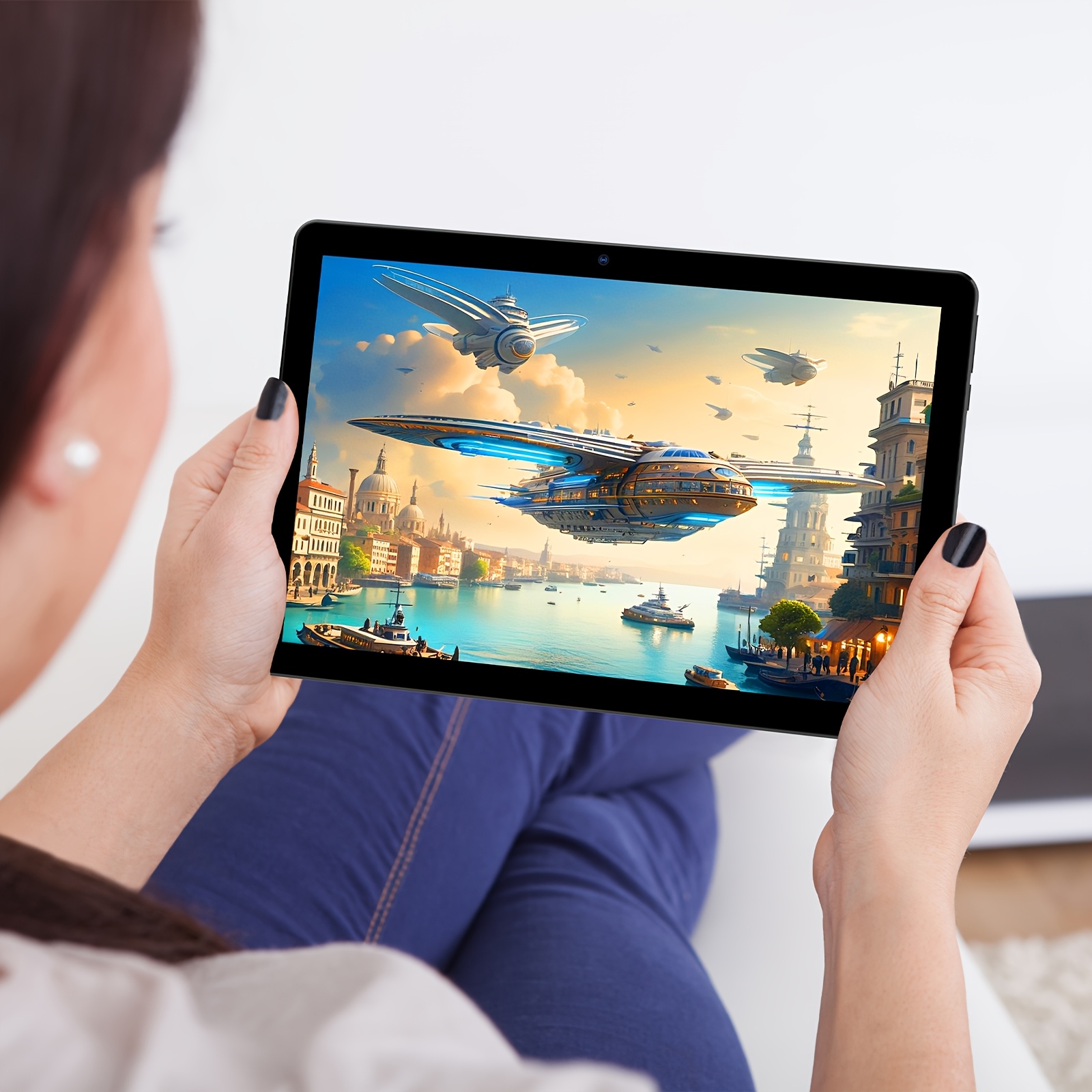 Android 13 2-in-1 Tablet with Keyboard, 4 Core Processor, 10.1 Inch, 7(3+4)GB RAM+64GB ROM, 1TB Expandable Storage, 6000mAh Battery, 5G WiFi 6, 2MP+8MP Dual Camera, 1280 * 800 FHD IPS Screen, Comes with Keyboard, Case, Stylus, And Pen.Stylus Without Electricity