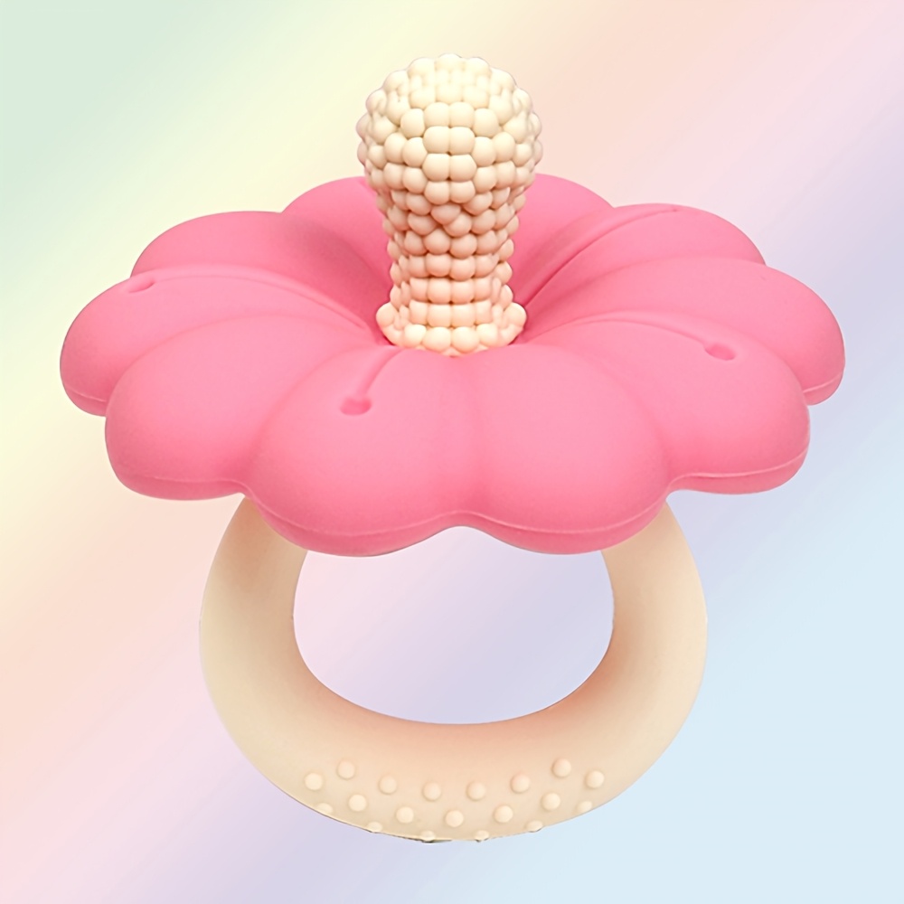 1 Flower-shaped Silicone Teether For Babies, Easy To , A Gift For Easter, Thanksgiving, And Christmas