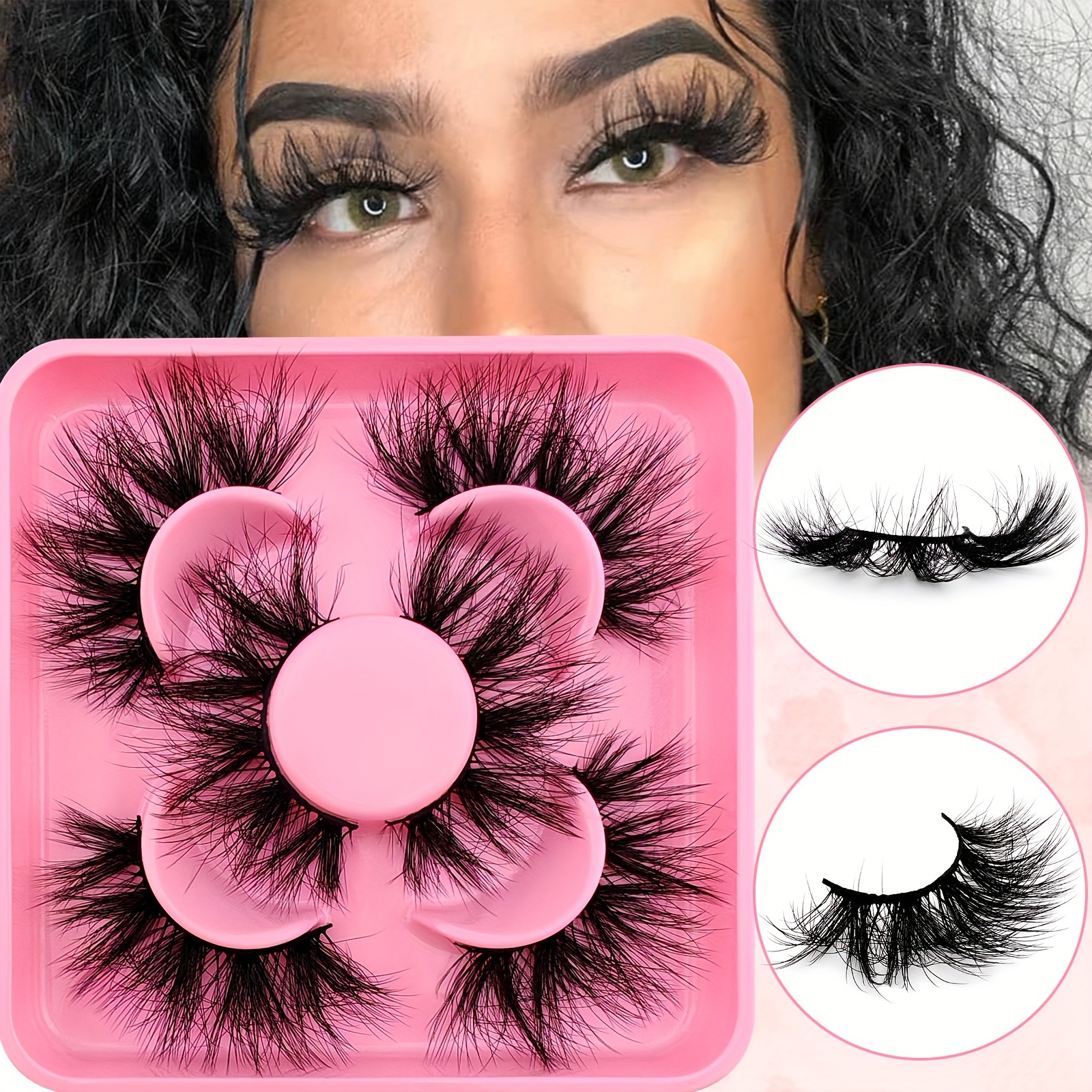 

3 Pairs Cat Eye False Eyelashes Set - Fluffy & Thick Faux Mink Lashes, Mixed Lengths (13-15mm, 16-18mm, 19-21mm), Multi- Options (c & D ), Reusable, Easy-to-apply For Beginners