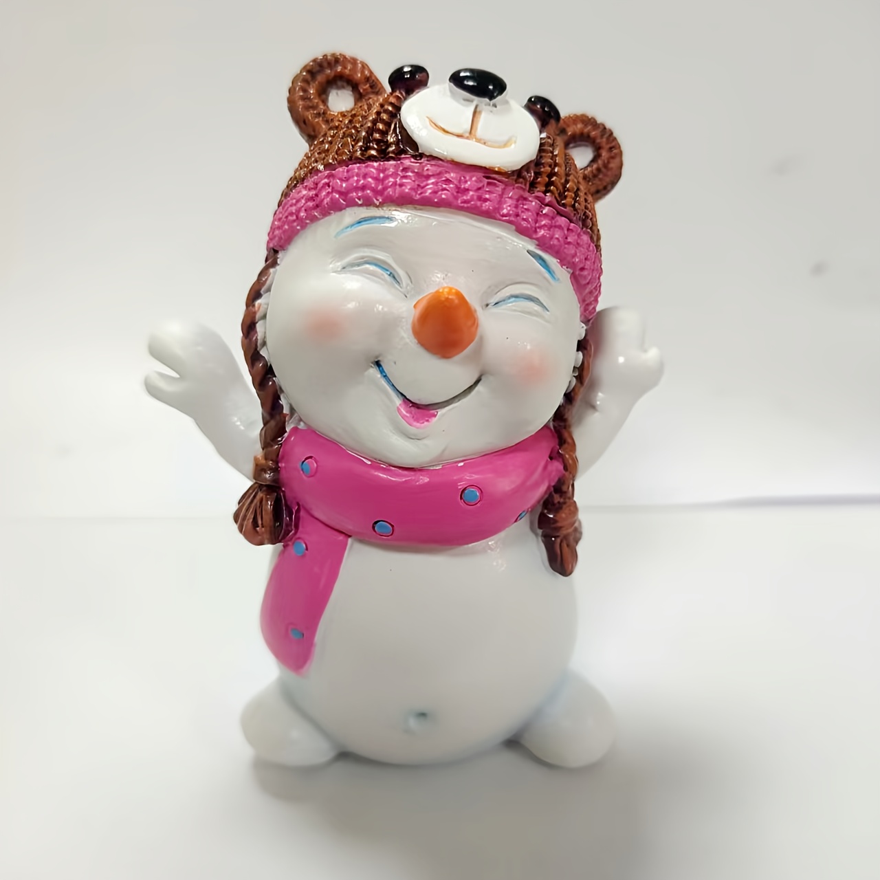 New Cross-border Cute Snowman Doll, -painted Resin Decoration For Study, Bedroom, Office Desktop, And Car