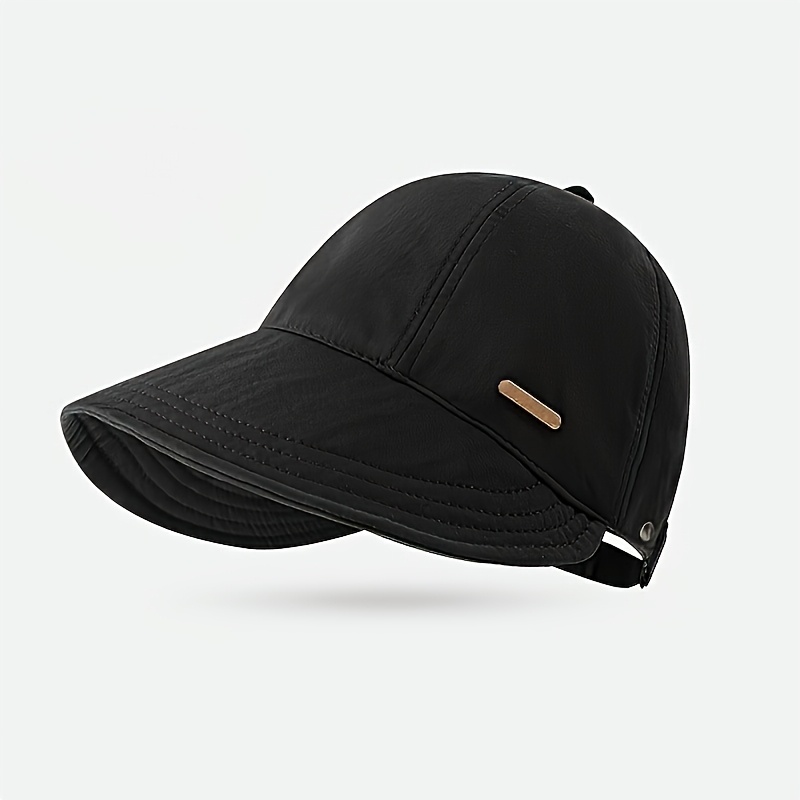 TEMU Women's Lightweight Foldable Sun Hat - Adjustable Wide Brim Baseball , Sunshade, Suitable For , Casual Fashionable Versatile, Breathable Fabric,