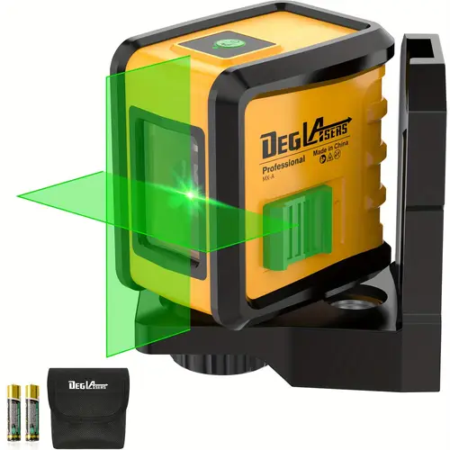 100ft green laser level with self leveling 3 brightness adjustments manual leveling magnetic mount batteries and carrying bag included professional orange for precise