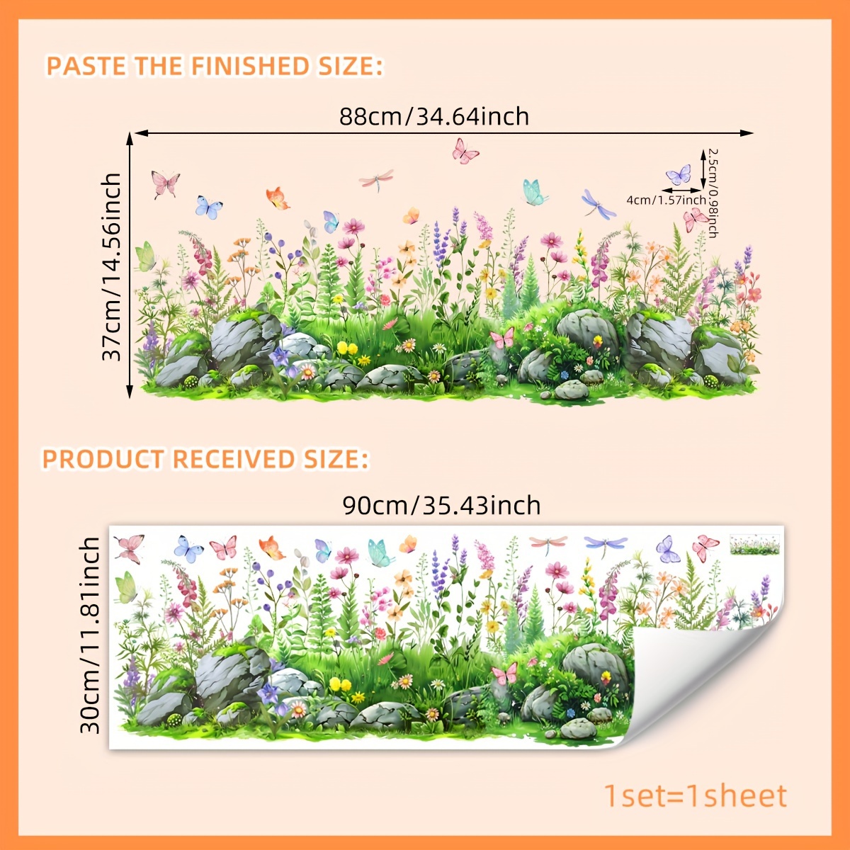 & Floral Wall Decal - , Removable Pvc For Living Room, Bedroom, And Sofa Background Decor