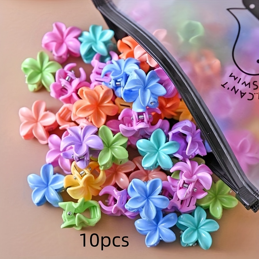 TEMU 10/20pcs Flower Hair Clips, Colorful Small Cute Eggplant Hairpins With Accessories