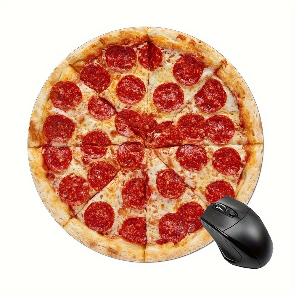 Mouse Pad, Pizza Look, Rubber Mouse Pad, Suitable For Service Computers And Laptops - Pizza, 7.8 X 7.8 X 0.12 Inches / 20 X 20 X 0.3 Cm