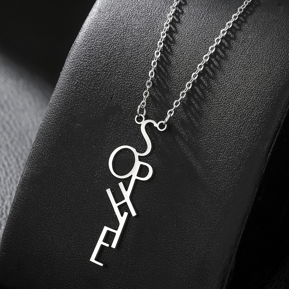 TEMU 1 Minimalist Stainless Steel Personalized Custom 1-6 Letter Women's Pendant Necklace For Daily Wear, Prom Decor, Birthday Party Fashion Jewelry