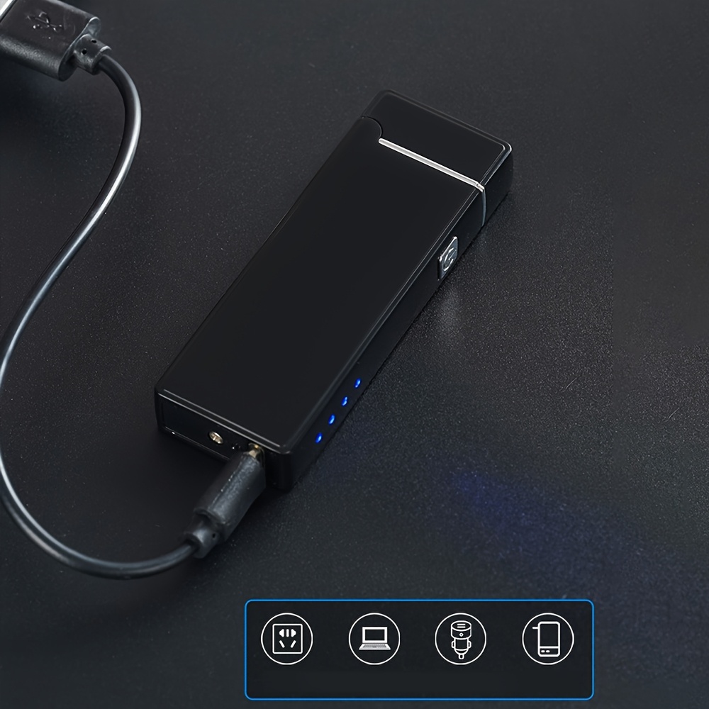 Dovanų žiebtuvėlis – USB-C įkraunamas elektroninis žiebtuvėlis, vėjo atsparus dvigubas lanko USB plazminis be liepsnos degiklis lauko stovyklavimui ir kepsniams – puiki Valentino dienos dovana tėčiui, vaikinui ar vyrui, nepaprasti žiebtuvėliai vyrams, geriausias Kalėdoms, Kepimo įrenginys uždegimui