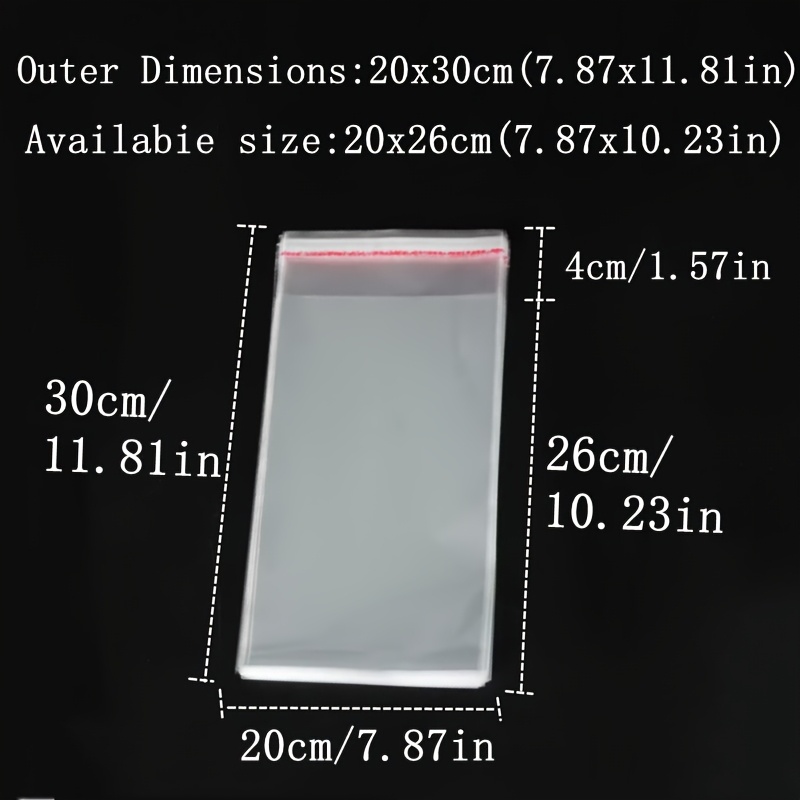 TEMU 100pcs Transparent Self-sealing Glass Fiber Bags, Transparent Plastic Polyethylene Bags, Reusable Self-adhesive Opp Bags For Baking , Snacks,