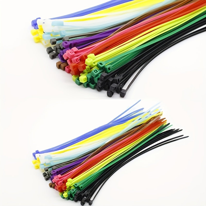 TEMU 200pcs Colored Nylon Cable Ties, Ideal For Securing Cables In Home, Garden, Garage, And Workshop. Durable Nylon Straps, Self-locking Cable Ties,