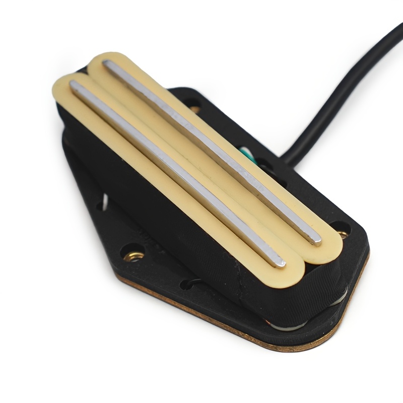 Alnico 2 Single-Coil Electric Guitar Bridge Pickup, 4-Conductor, Hot Rail Humbucker, 9K Golden-Plated Magnet Wire, Metal Construction, with Non-Magnetic Cover, for Uncharged - Black/White/Red/Yellow, Instrument Parts, Highoutput Pickup, Durable Pickup, Precision Wound Coil, Humbucker Pickup, DIY Guitarists, Professional Musicians