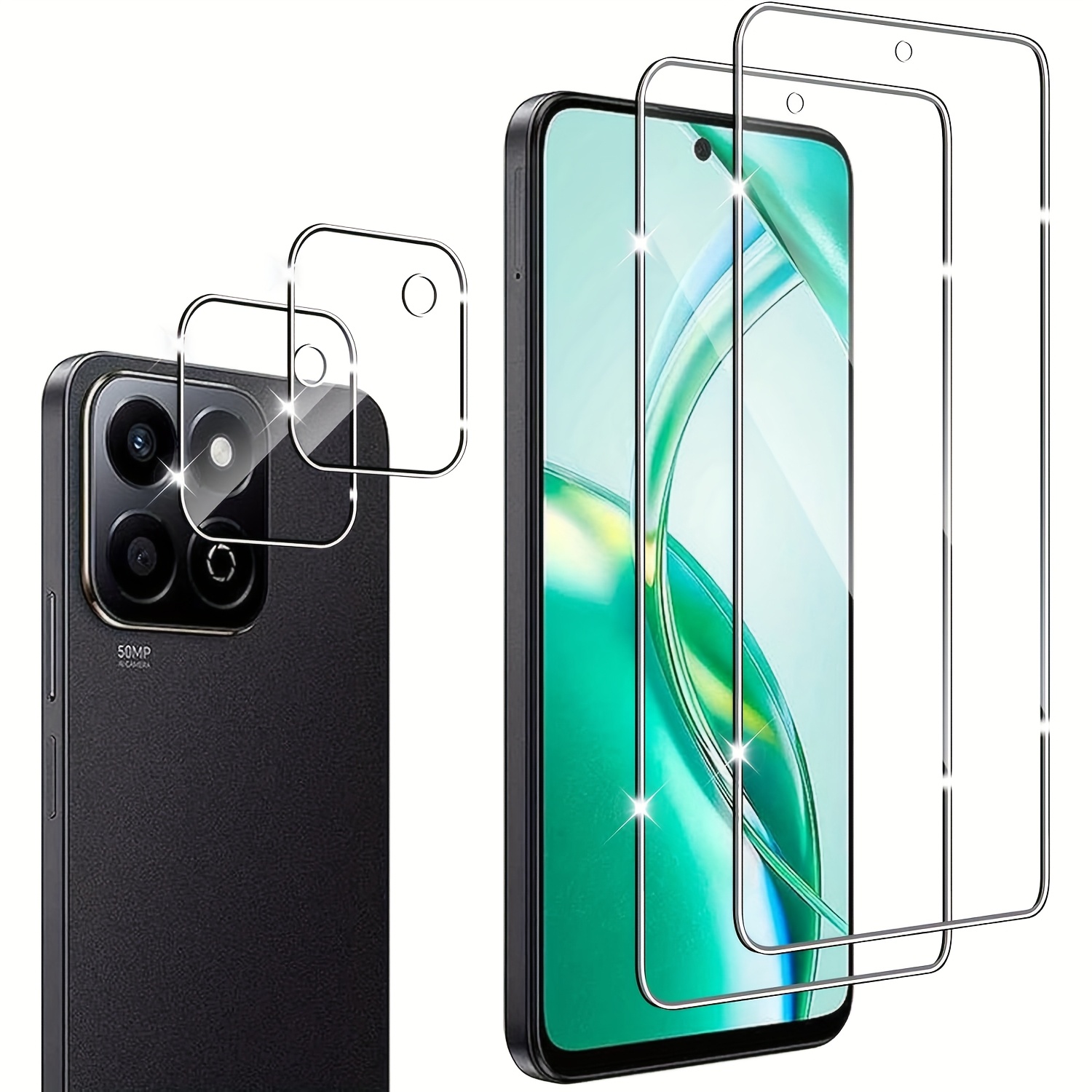 6in1 Lens Tempered Glass 200 X7c (200 Smart = X7c), Camera Lens Screen Protector For Honor200smart X7c Hd Camera Glass