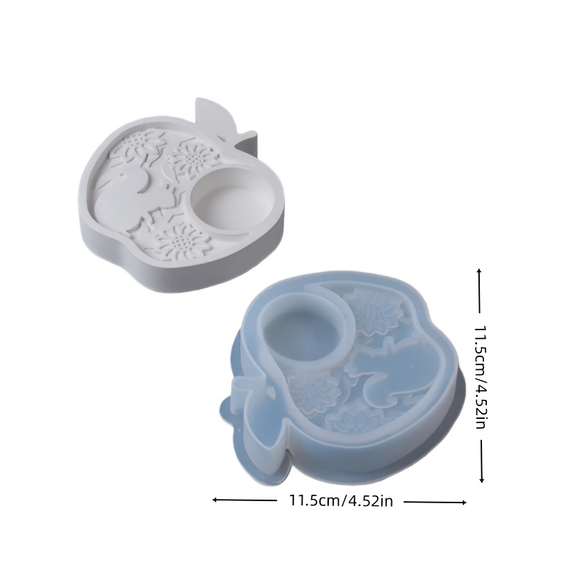 Image of Easter Candle Holder Mold Candle Mold Diy Relief Animal & Plant Candle Holder Storage Tray Silicone Mold Home Decor Accessories Autumn