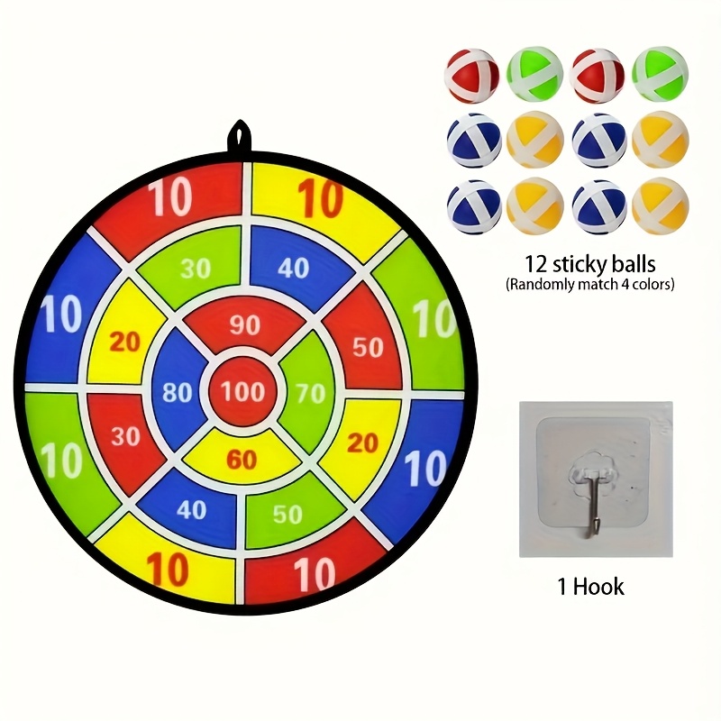 Colorful Sticky Ball Dartboard Set - Indoor/outdoor Party Game, Family Interactive Fun, Ideal Gift For Birthdays, Christmas, Halloween, Thanksgiving - Perfect For