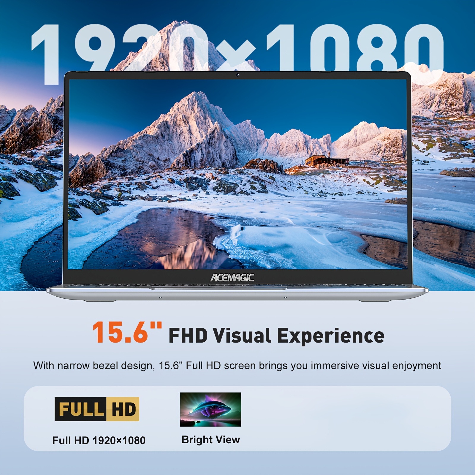 15.6-inch Metalen Behuizing Laptop | 39.62 cm FHD 1080p 16 GB DDR4 512 GB SSD Intel Quad-Core N95 Lichtgewicht Notebook met WiFi Wireless 5.0