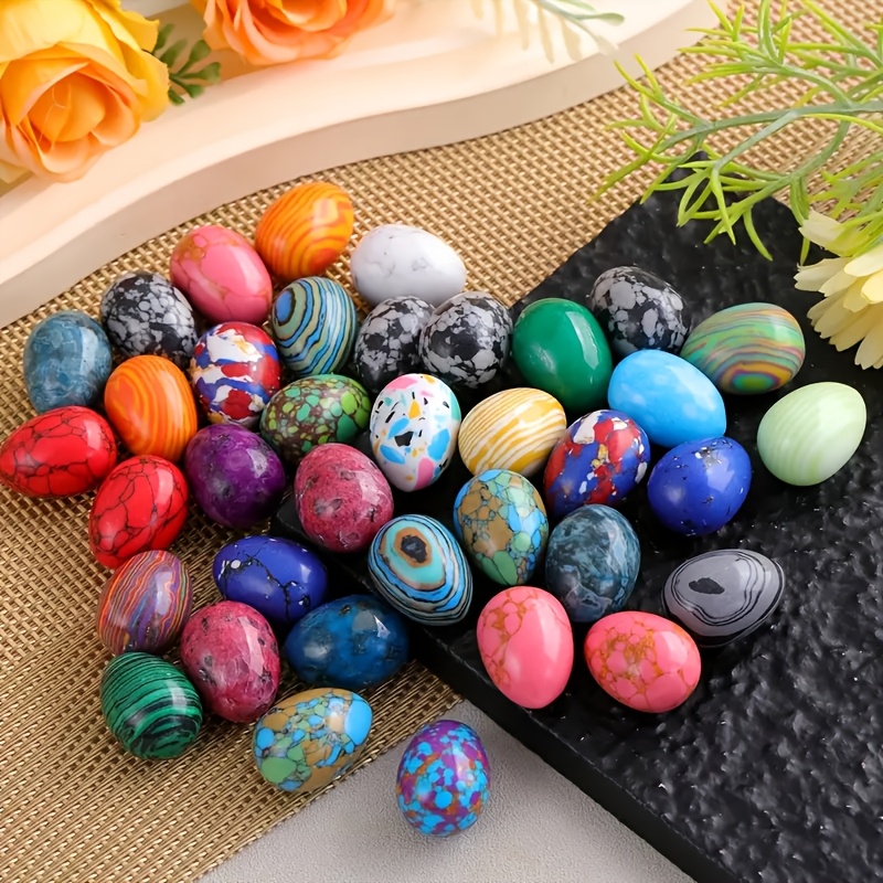 

20pcs Stone Egg Set - For Easter Decor & , Assorted & Unique