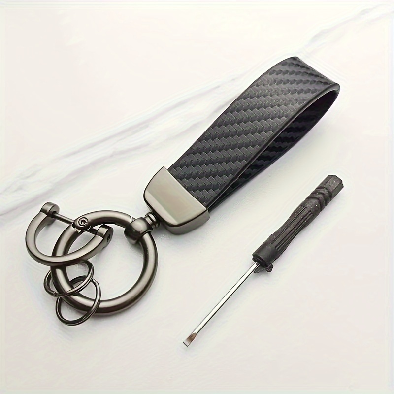 Creative Easy Keychain Pendant Cool Key Chain Ring Hand Rope Bag Ornament High-end Fashion Retro Faux Leather Keychain Hanging