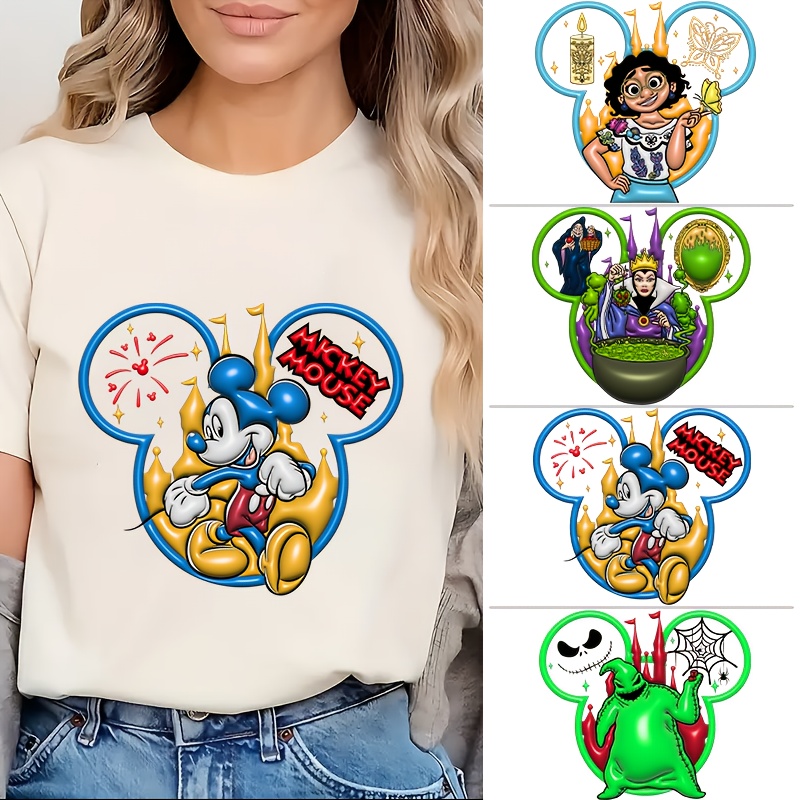 

Disney Mouse & Heat Transfer T-shirt, Valentine's Day & Birthday Gift, Trendy Decoration, Uncharged Plastic, & Accessory (clothing Not Included), For Halloween