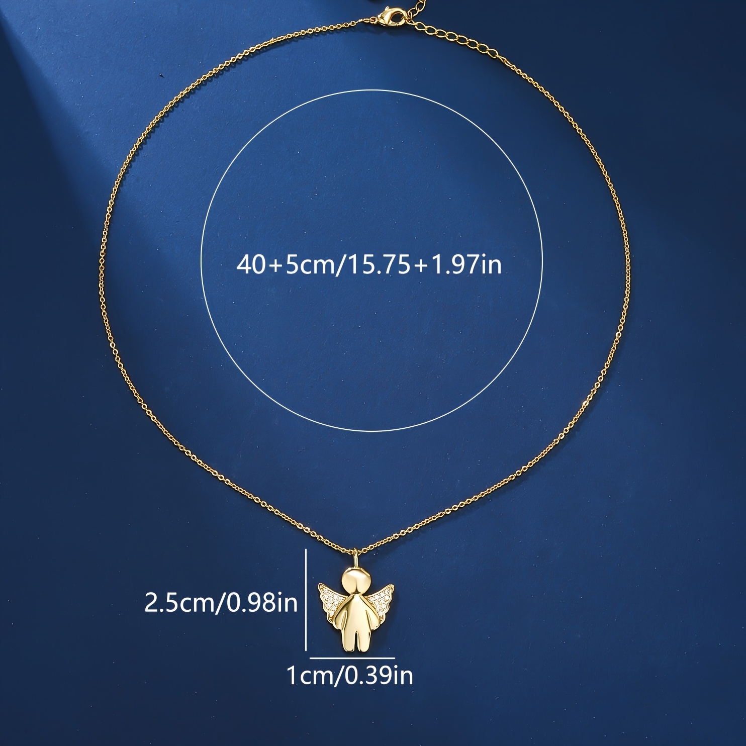 A Cute Little Pendant Made Of Copper Plated With, Featuring A Stylish Necklace With Zirconia Wings
