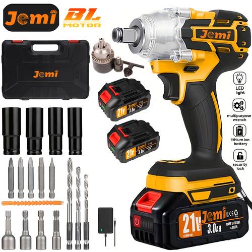 zestaw akumulatorowego klucza udarowego tool 21v, prędkość 4500 obr./min, wysoki moment obrotowy, napęd 1/2 cala, dostarczany z nasadką lub adapterem do wiertarskiego uchwytu 13 mm, akumulator 3.0ah, szybka ładowarka, dostępny w plastikowym etui, idealny do napraw samochodowych i ciężarowych
