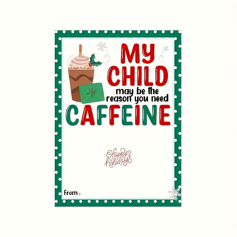 TEMU 5pcs Christmas Gift Card Holder Set, Coffee Gift Card Sleeves, Teacher Christmas Card Holders, Coffee, Christmas Gifts, Teacher Christmas Gifts