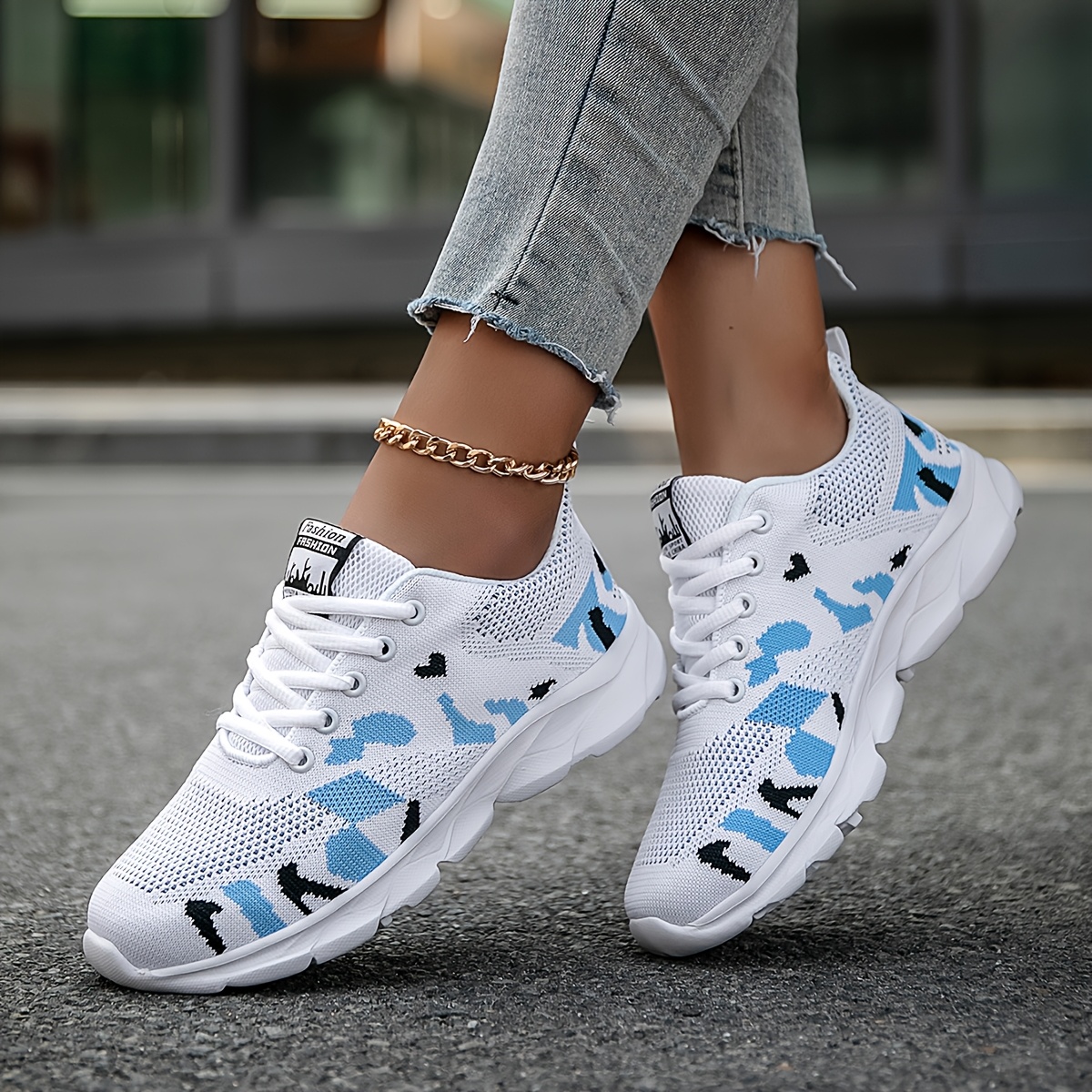 Chaussures décontractées légères pour femmes, adaptées à la forme du pied, style été, tige respirante, chaussures de marche confortables et amortissantes, chaussures pour femmes, baskets
