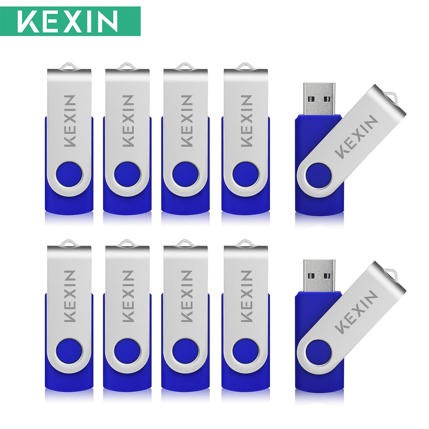 Image of Kexin 10pcs [usb Flash Drive] Usb 2.0 8gb To 32gb Metal Pen Drive | Options | Compatible With Pcs, Laptops, Tablets, Mobile Car Audio, Game Consoles