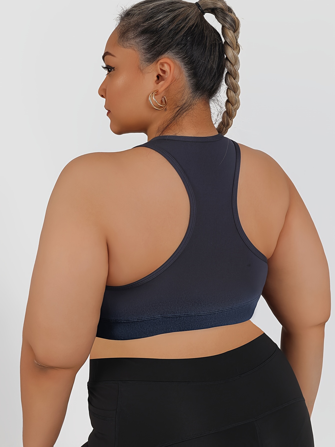 Women's High-Impact Sports Bra with Zipper Front Closure, Removable Pads & High-Elasticity Fabric - White Yoga Running Gym Bra for Workouts, Machine Washable, Strapless Push Up Bra, Workout Support, Backless Design, Durable Sports Wear
