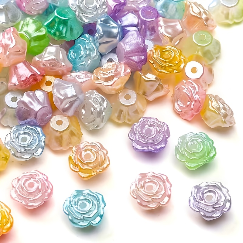 TEMU 300pcs 8Mm Perle Acrylique Double Couleur Perle de Fabrication Bracelet Collier Perle d'Espacement Décorative