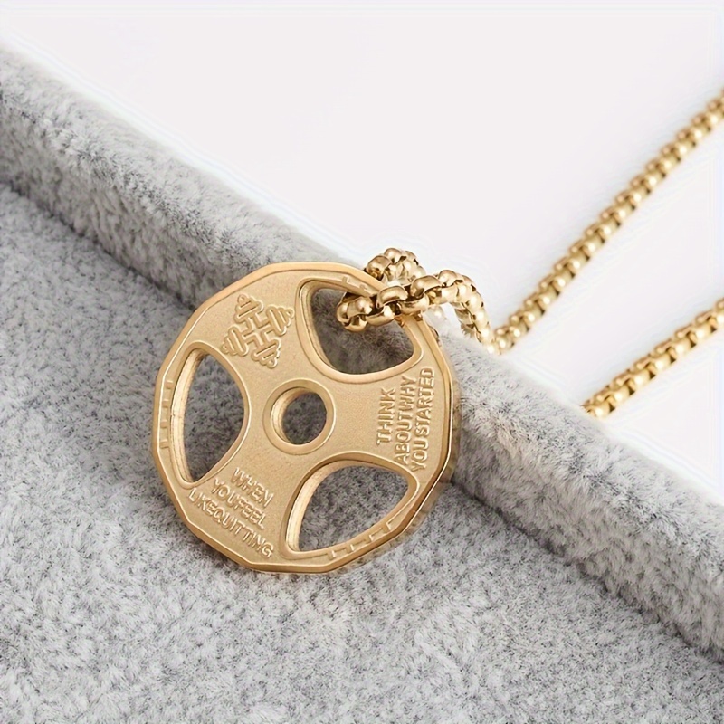 Stainless steel dumbbell necklace hotsell