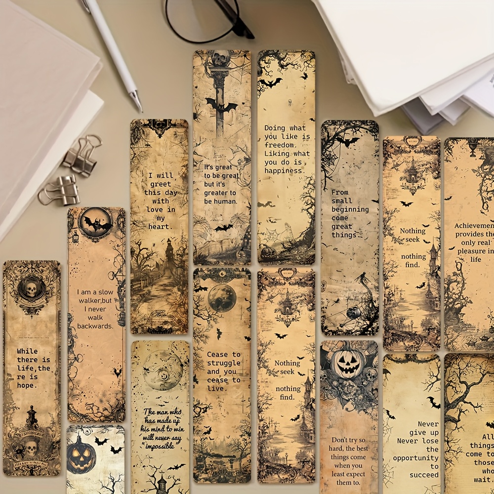 

Vintage Inspirational Quotes Bookmark Set, 30pcs, Paper Bookmarks With High Aesthetic , Ideal For Journaling And Reading Decorations