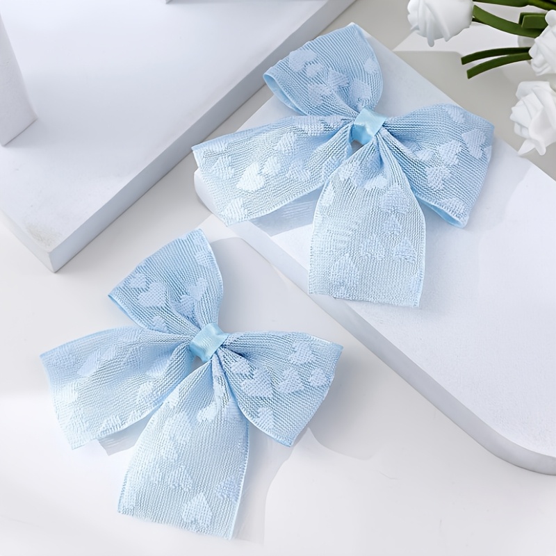 TEMU 2pcs de pinces à cheveux nœud en "Love", exquises, douces, mignonnes et polyvalentes, pince à frange pour filles, peuvent utilisées pince