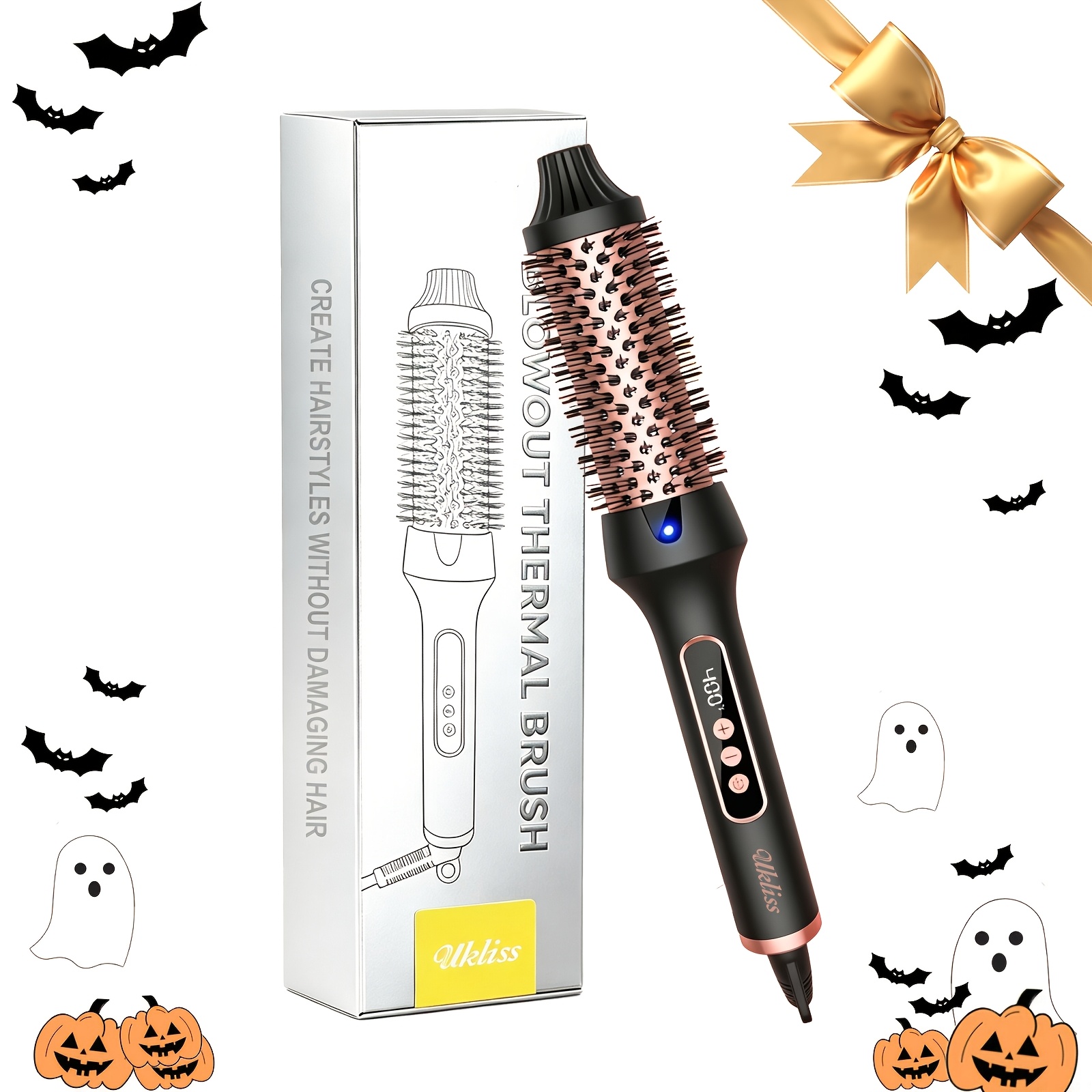 Atopskins Hair Curler Thermal Brush Curling Iron Brush Heat Hair Curling Brush With Hair Styling Brush 3.81cm Heated Round Hair Brush Hot Brush For Curler