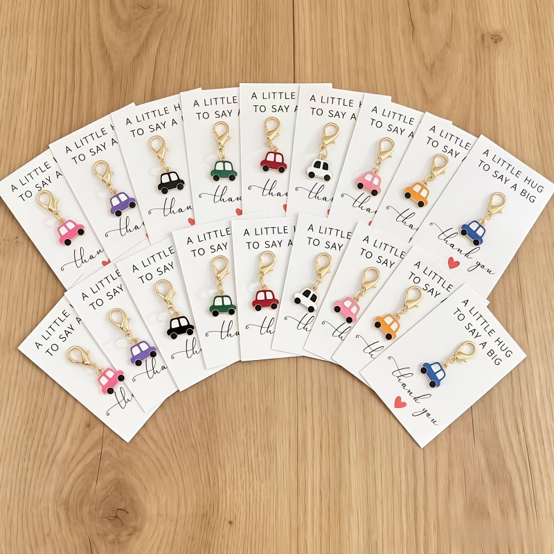 TEMU 18pcs Cute Street-style Multicolor Mini Car Keychains, Pocket Hug, Perfect Gift And Backpack Accessory For Car Enthusiasts, , Valentine's Day,