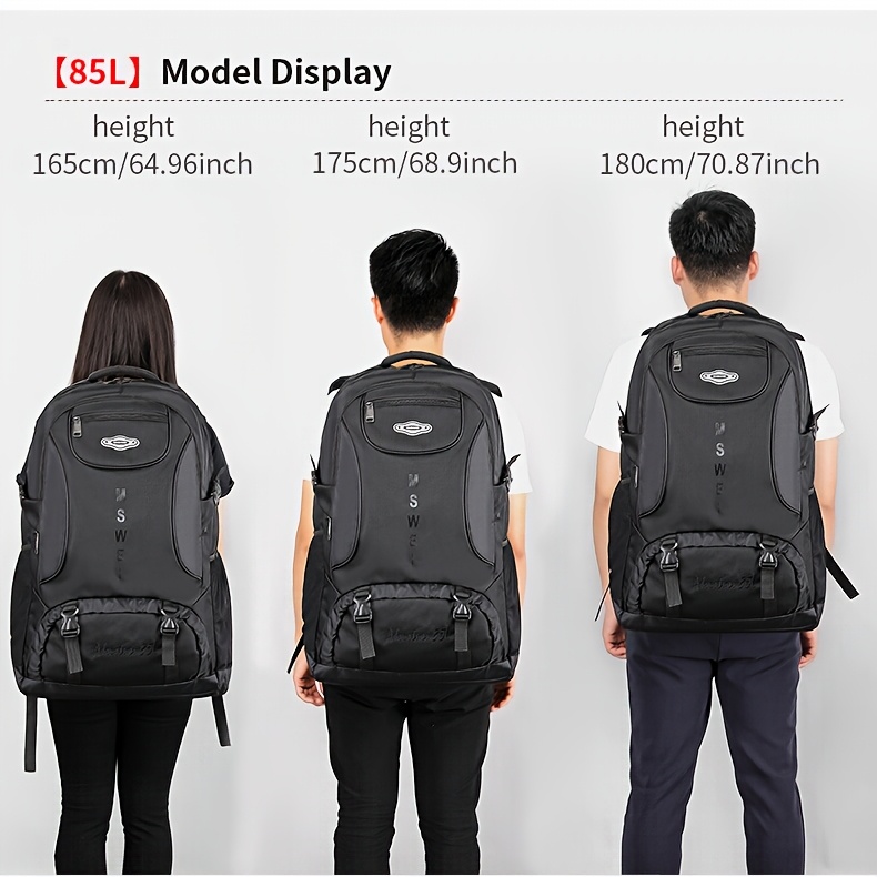 Two Models Available: 17.17gal and 22.45gal Men's Travel Backpacks, Large-capacity Carry-on Luggage Bags Compliant with Airline Regulations, Durable and Wear-resistant Oxford Fabric Backpacks