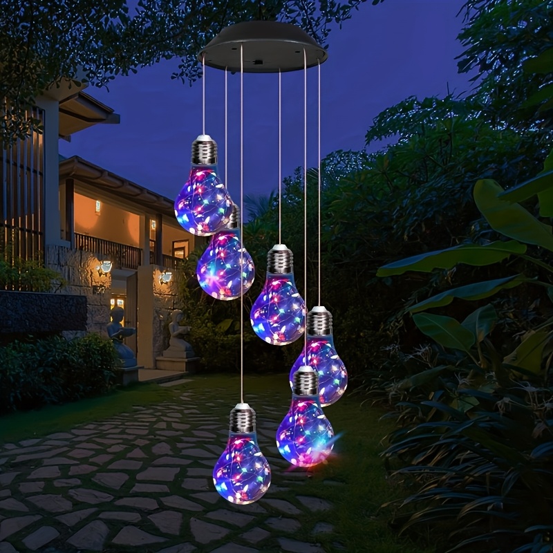TEMU 1pc, Colorful Lights, Outdoor Solar Wind Chimes, Hanging Solar Wind Chimes, Female Wind Chimes, Grandma And Mom Birthday Wind Chimes, Outdoor
