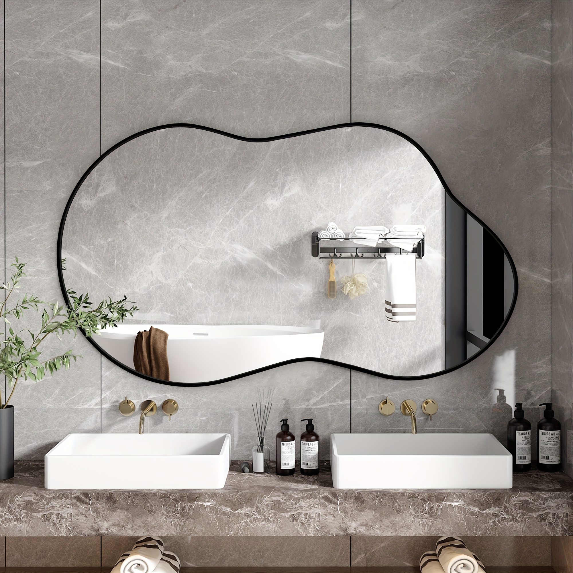 Cloud Shaped Wall Mirror, Aesthetic Mirror, Large Wall Mirror, Bathroom Mirror, Living Room hot Mirror, Asymmetrical Mirror, Wavy Mirror