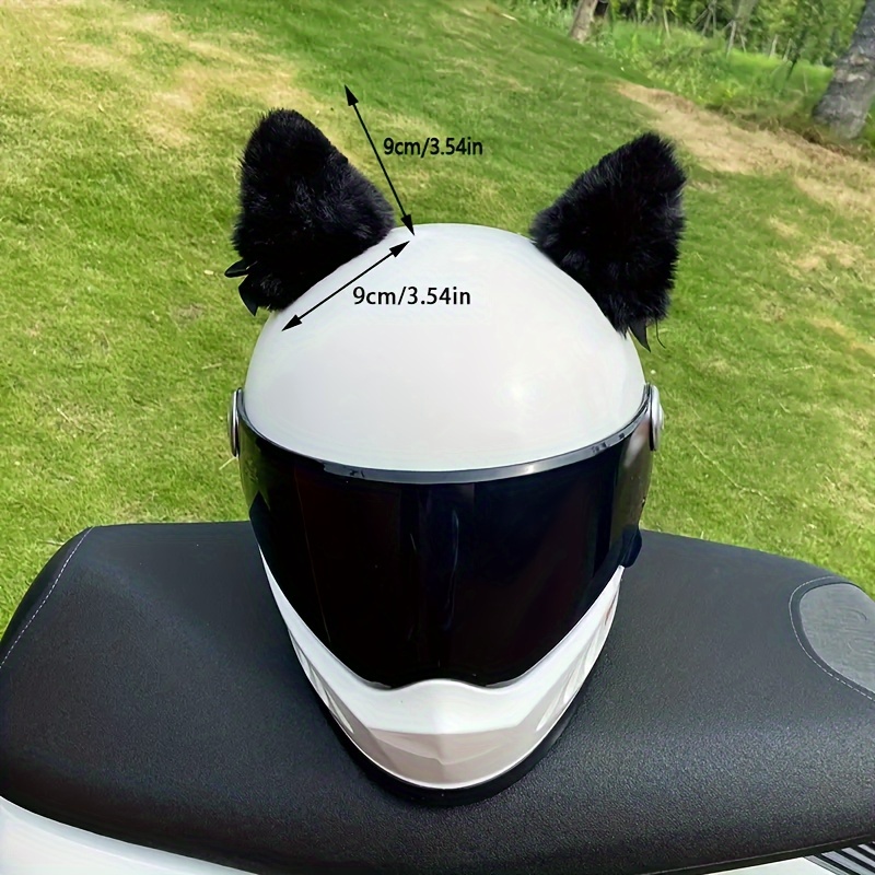 plush cat ears helmet decor set handmade bell bow - Temu