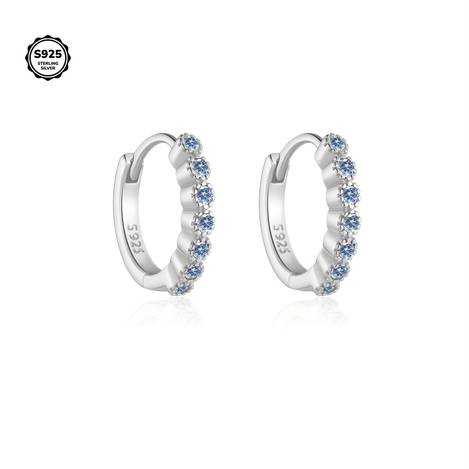 Colorful Zirconia Accents Hoop Earrings
