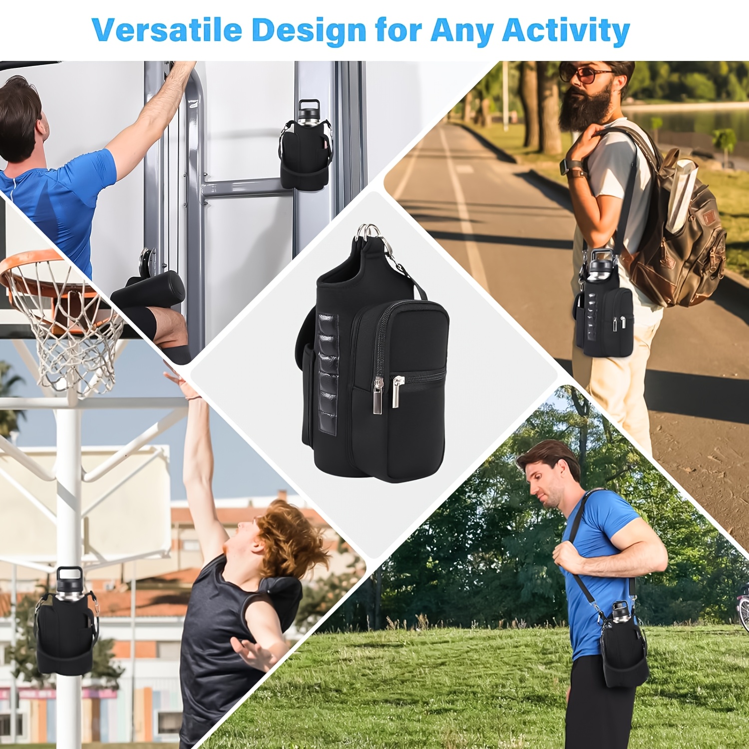 Magnetic Gym Bag With Water Bottle Holder & Phone Pockets
