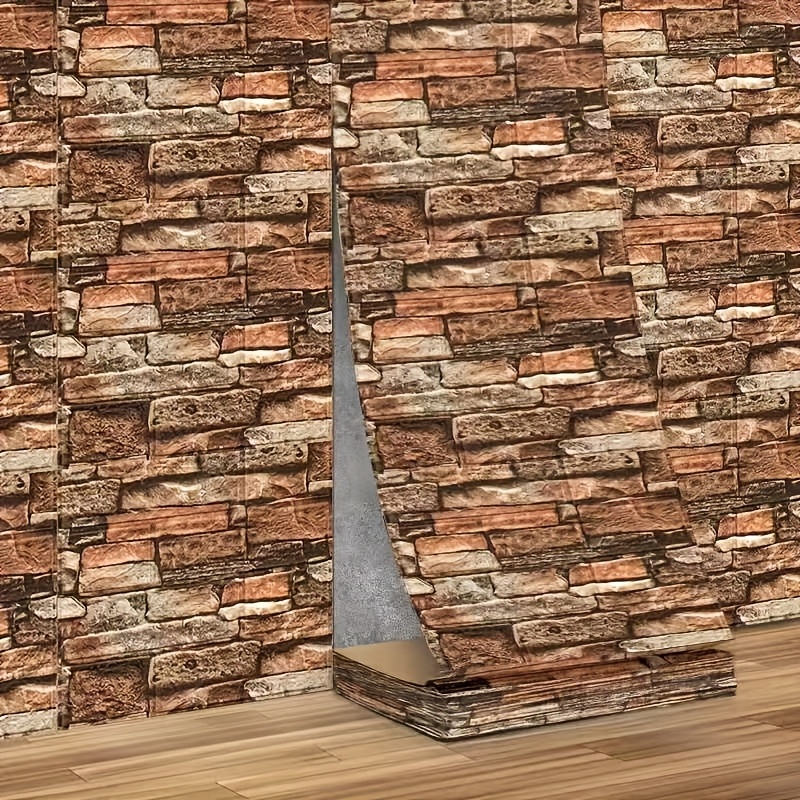 TEMU 1pc, 13.78 Inches Wide, 3mm Thick, Self-adhesive 3d -look Xpe Wallpaper, Waterproof And, For Ceilings And Walls, Prevents Peeling And Covers ,