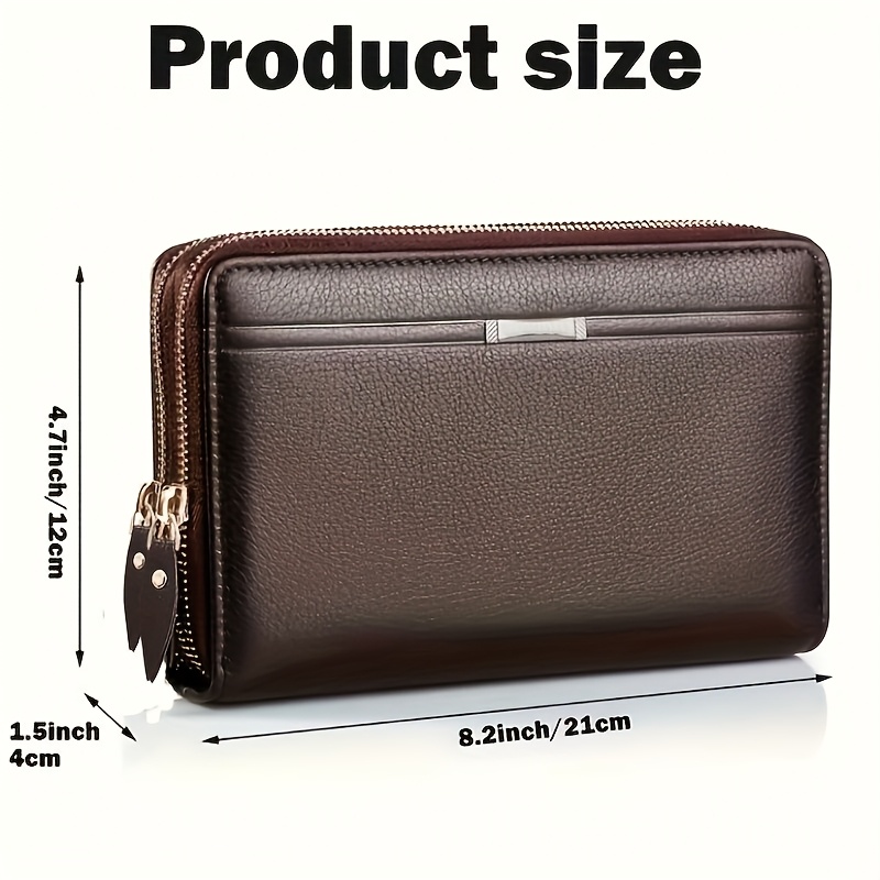 Men's Business Long Wallet with Large Clutch Bag Design