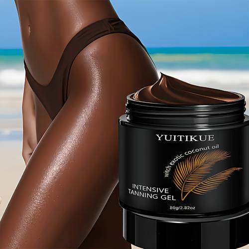 YUITIKUE 80G Brown Tanning Cream Can Give The Body a Bronzed Glow. Made from Natural Ingredients, It Contains Walnut Oil, Coconut Oil, And Carrot Oil to Help The Skin Quickly Achieve a Natural Bronzed Appearance